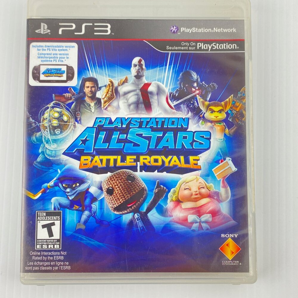 Playstation All Stars Battle Royale PS3 Video Game 2012 Case Disc Rated Teen